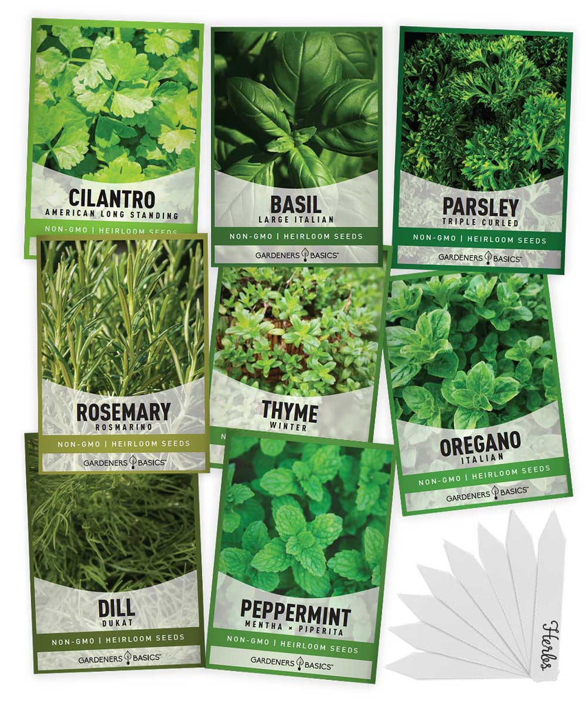 Heirloom Herb Seed Collection – Basil, Thyme, Oregano & More in Mylar Bag