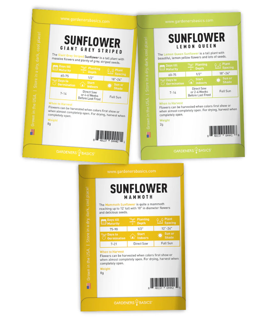 5 Sunflower Seed Kit – Non-GMO Heirloom Seeds for Beautiful Blooms