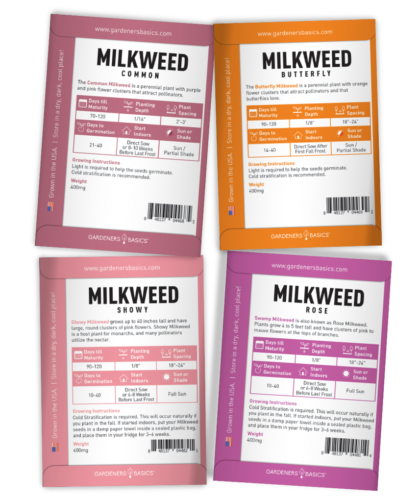 Milkweed Starter Kit – Easy Grow Butterfly, Common, Showy & Swamp Milkweed