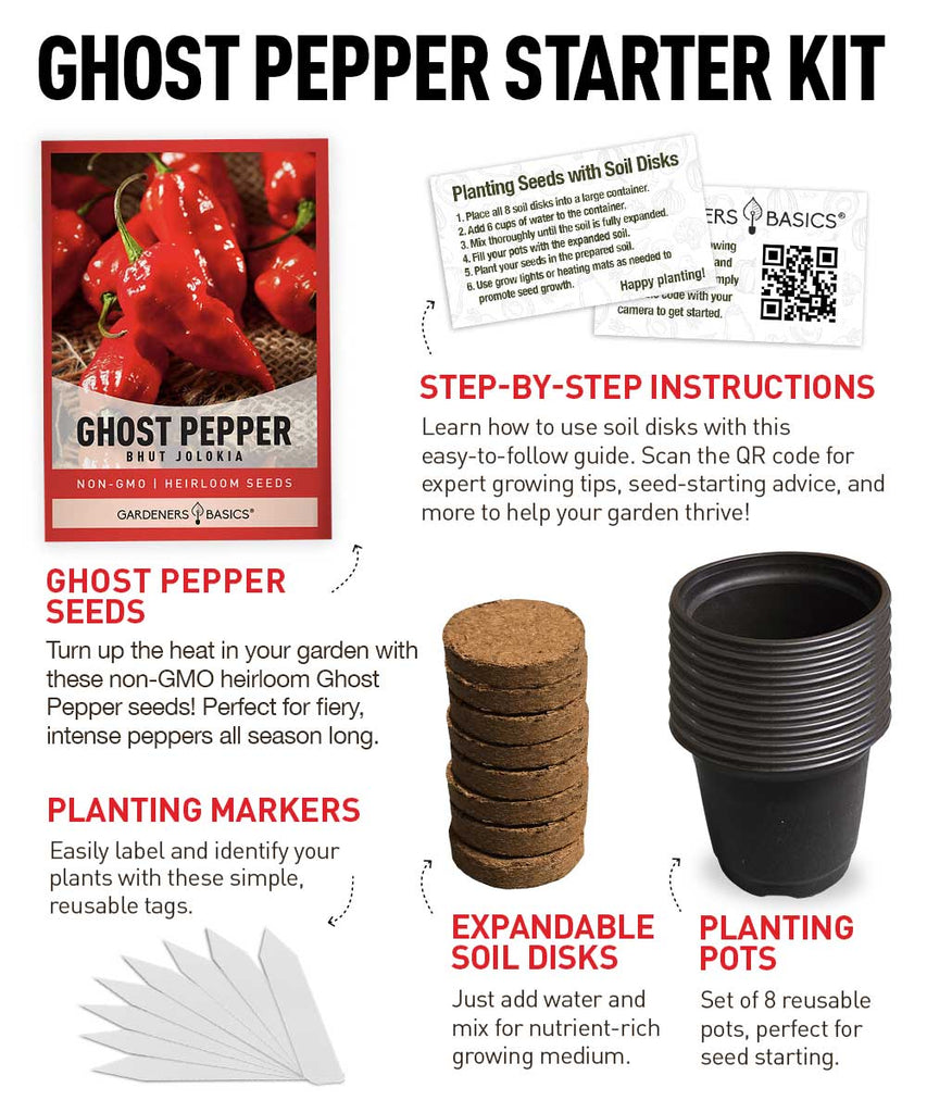 Ghost Pepper Seeds Kit – Easy Indoor & Outdoor Bhut Jolokia Growing Kit