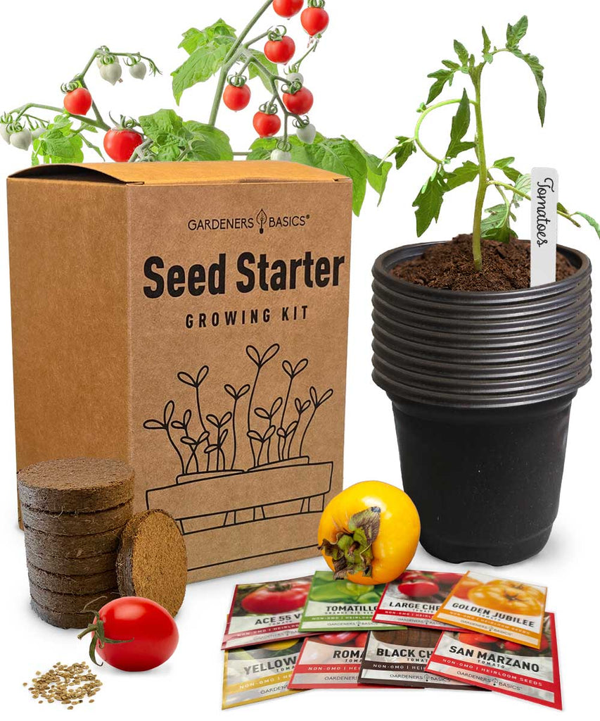 Grow Delicious Tomatoes – 8 Variety Seed Starter Kit with Pots & Soil