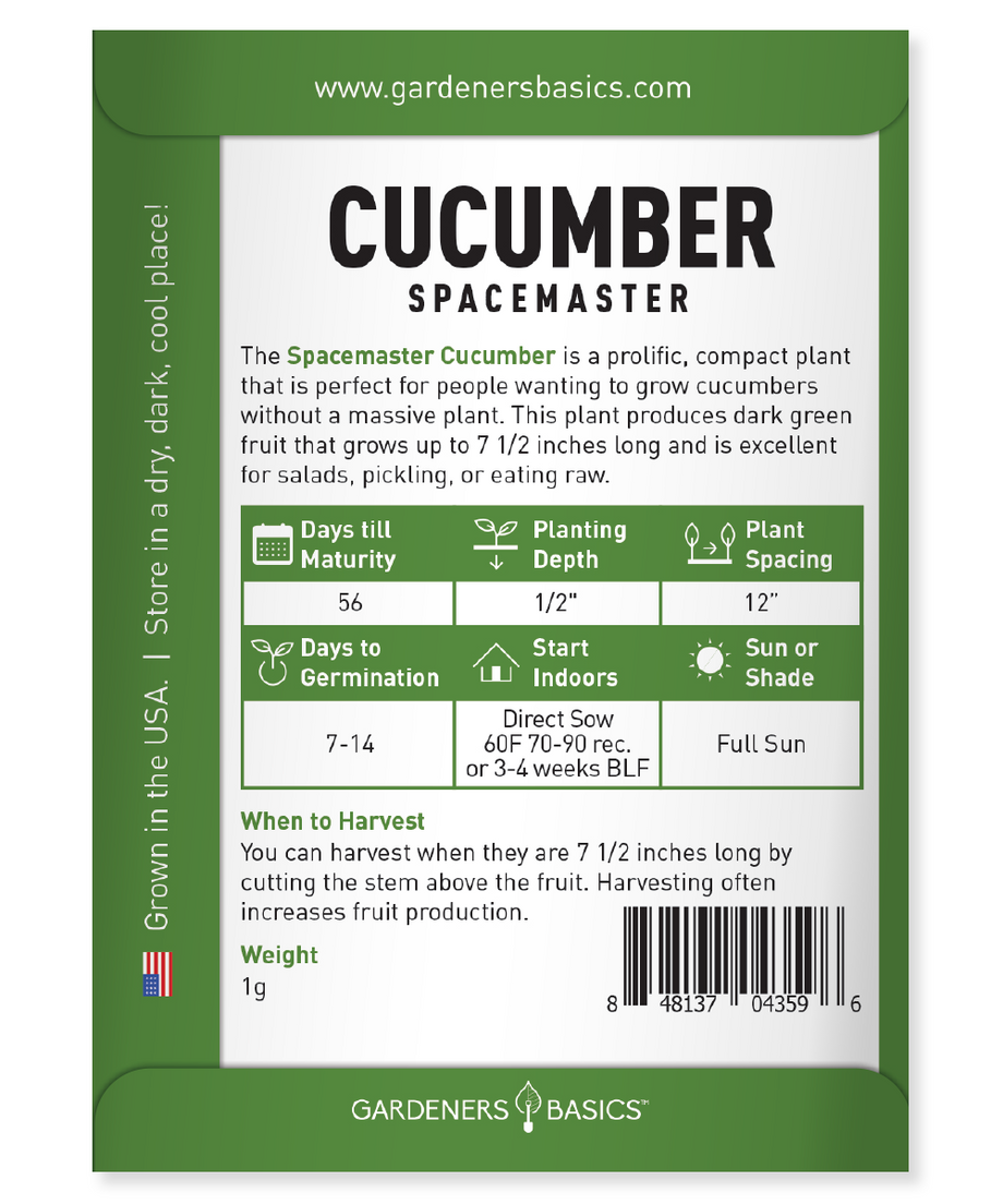 Spacemaster Cucumber Seeds: Compact & High-Yielding for Urban Gardens –  Gardeners Basics