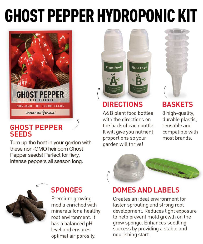 Hydroponic Ghost Pepper Kit – Grow Super Hot Peppers Without Soil