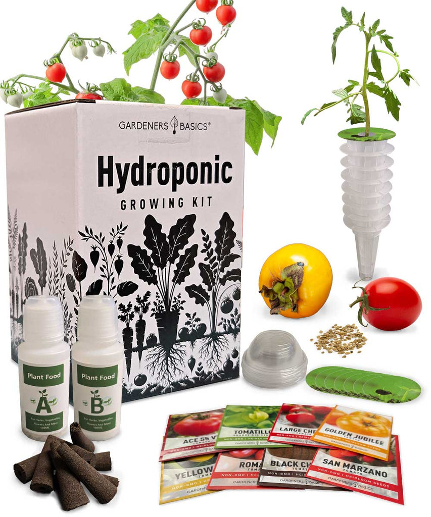 8 Tomato Hydroponic Grow Kit – Roma, Cherry, San Marzano & More for Indoor Gardening