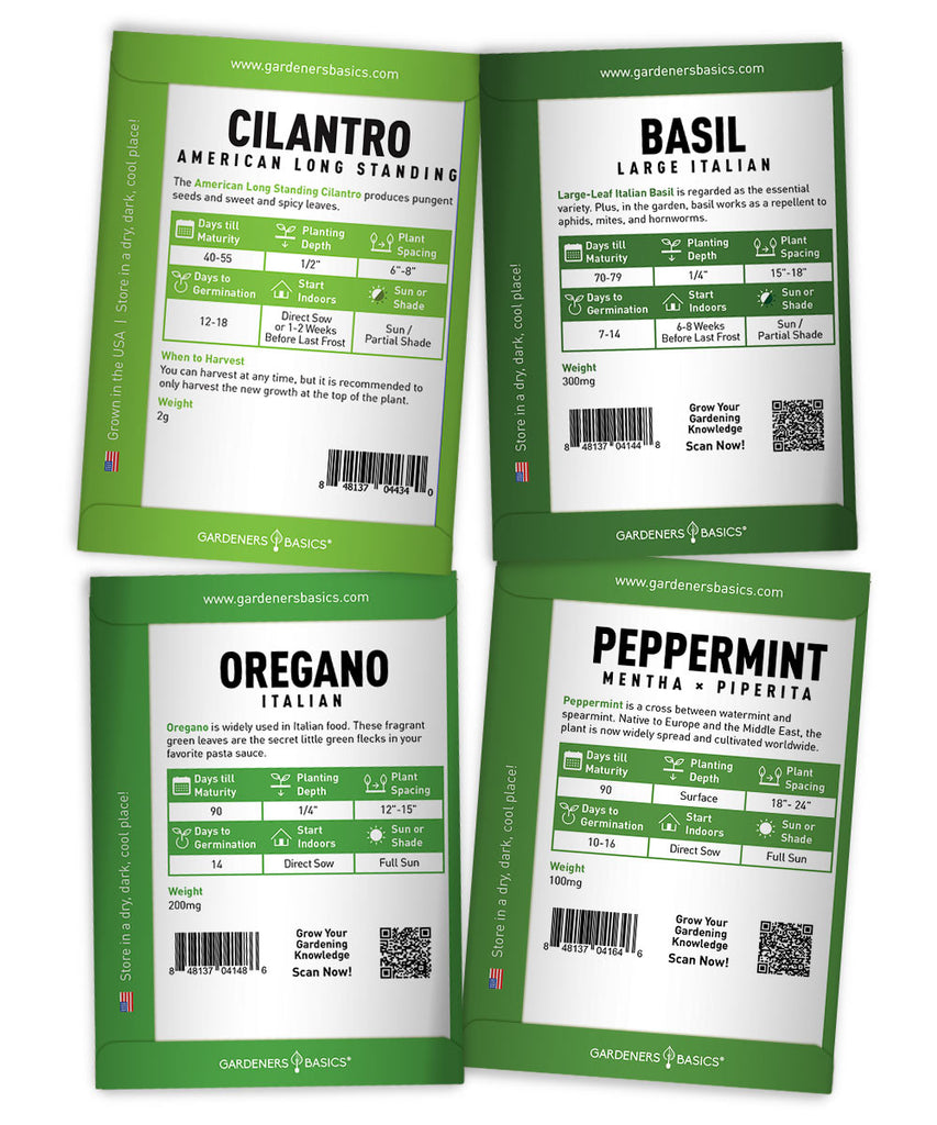 Mylar Herb Seed Vault – Non-GMO Basil, Cilantro, Oregano & More