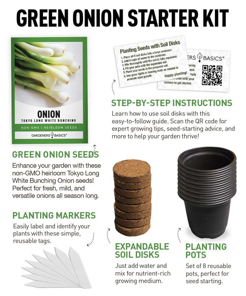 Grow Your Own Green Onions – Complete Tokyo Long White Onion Seed Kit